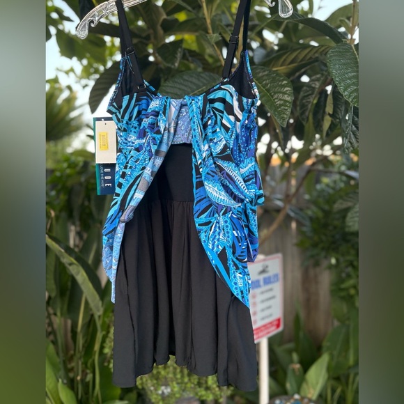 Longitude Long Torso Ruffle Faux Skirtini Size 12 - Picture 6 of 11